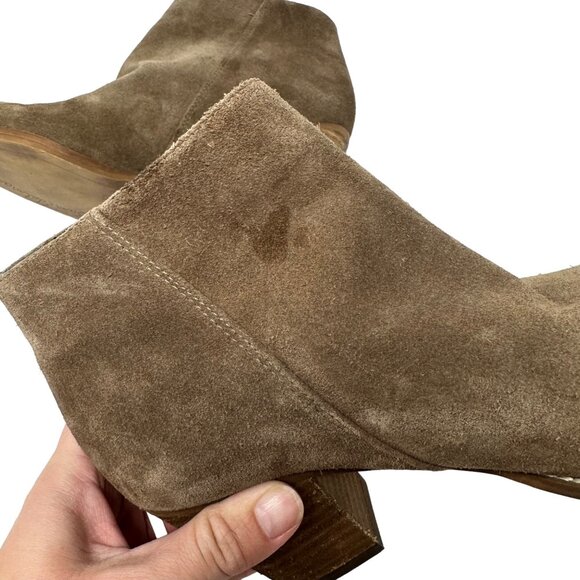 Sam Edelman Macon Bootie Size 7 Brown Suede Leather Side Zipper Ankle Boot - Picture 3 of 8